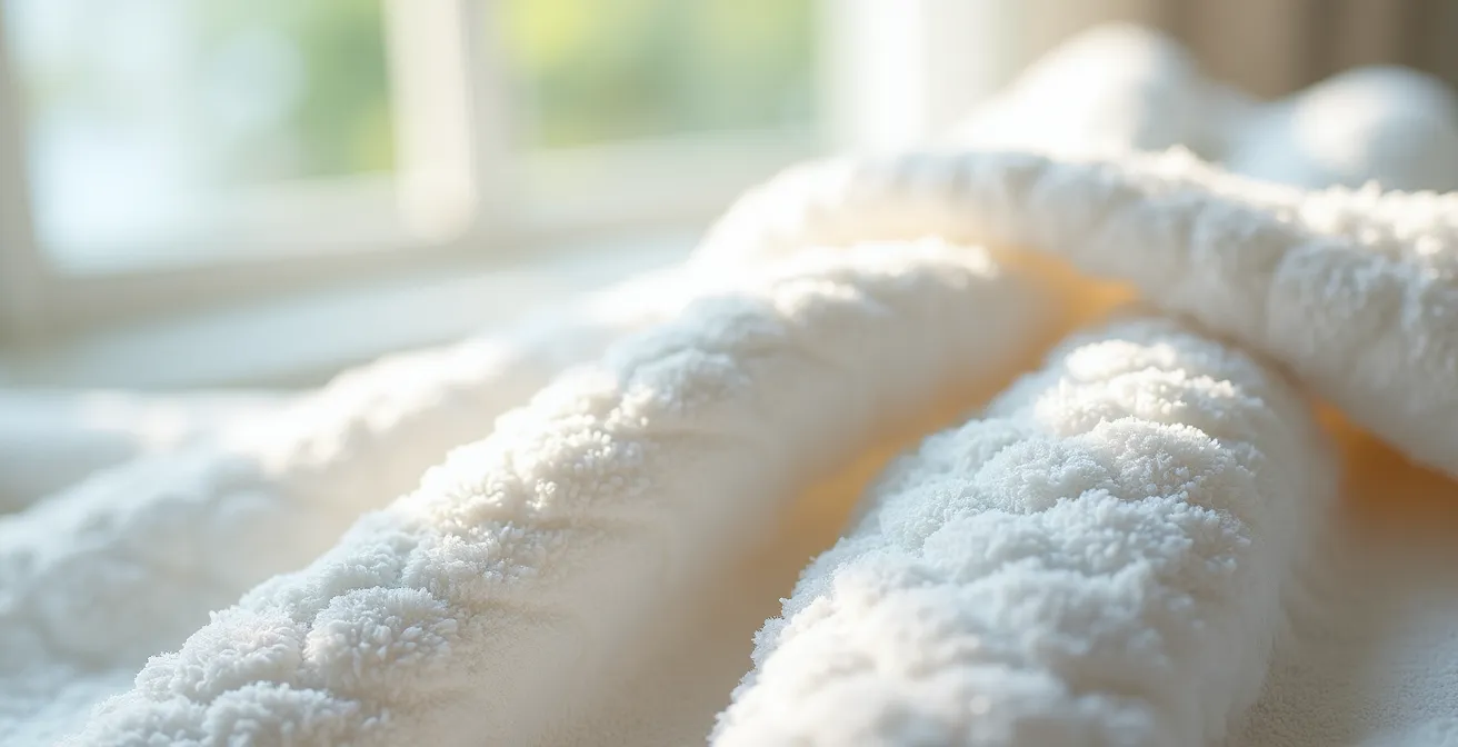 Professional towel draping technique preserving dignity during care